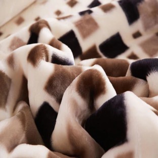 SMTE (200 cm x 220 cm) Maam - High quality 2plywinter blanket - Polycotton - Light Brown/Cream (Fleece Blanket)