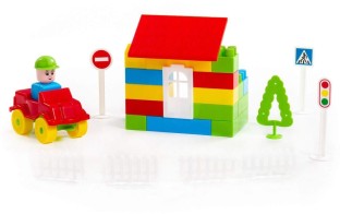 Polesie Building Blocks Set 52pc in Bucket with Accessories Houses & Buildings