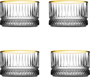 Crockery Centre Gold Rim Elysia AD09354 Glass Dessert Bowl