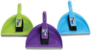 Addis Clip On Dustpan Set, Assorted Colors Dry Plastic Handle Plastic Brush