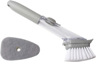 Gizmo 2 In 1 Soap Dispens Dish Wet and Dry Plastic Handle Plastic Brush