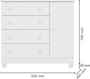 linx Shiloh - 4 drawer cabinet Solid Wood Free Standing Chest of Drawers