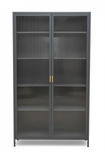 Maisonware 6 Tier Storage Cabinet - 80x42x185cm - Grey Engineered Wood Free Standing Cabinet
