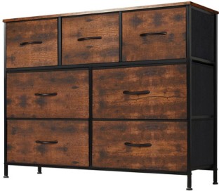 faryelctro 7 Drawer Fabric Dresser Cabinet Storage Organizer for Bedroom Closet Steel Free Standing Cabinet