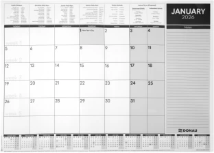 Donau Desk Calendar A2 2026 Gregorian Calendar