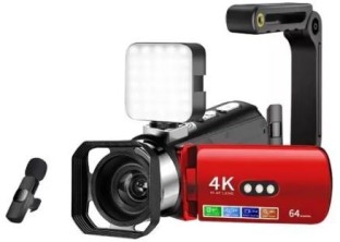 Prime Mart D9 4K 4 in 1 WiFi Digital Camera 64MP With Stabilizer, Fill Light & Mic Standard  Lens