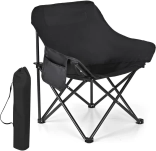 ELCTRO WORLD Folding Camping  Heavy Duty Lawn  With Side Pocket &Carring Bag Foldable Chair