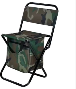 generic Portable Foldable Camping  with Cooler Bag Lightweight Compact Folding  for Camping Hunting Fishing Hiking Foldable Chair