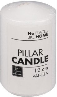 No Place Like Home Candle Pillar Round White 12 x 7cm Scented