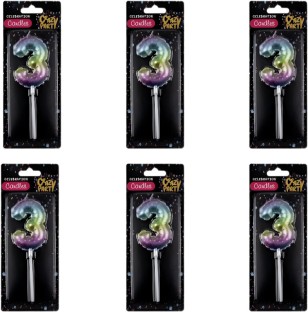 AZ Décor Candle Birthday Balloon-3 Rainbow 5Cm