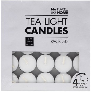 No Place Like Home Candle Tea-Light White 3.5cm Box-50