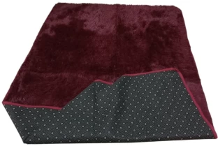 SMTE Fluffy Shaggy Foldable Carpet – Maroon (Area Rug) Polyester Rectangle Shape