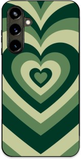 Caitscases (SAMS23FE)-TPU Fashion Covers (Dark Green Heart) Back Cover for Samsung S23 FE