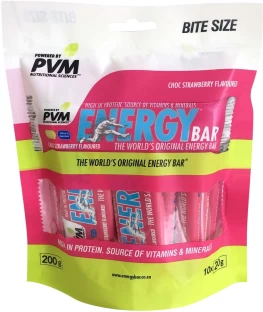 Pvm Bite Size Choc Strawberry Flavoured Energy Bar Pouch