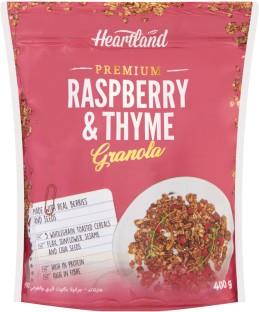Heartland Premium Raspberry & Thyme Granola. Pouch