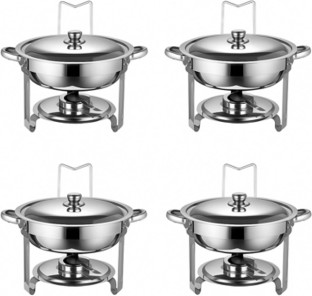 EverythingMART 4x 5L Chafing Dishes With Lid and Lid stand 5 l Single Pan