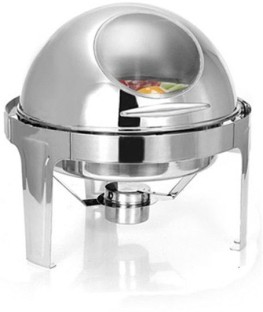 ONLINE OASIS Roll Top Chafing Dish Round with Window 9 l Single Pan