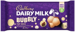 Cadbury Dairy Bubbly Top Deck Milk Chocolate Slabs