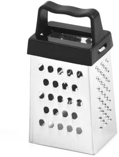 ELCTRO WORLD Stainless Steel Four-sided Mini Cheese Food Grater With Plastic Handle Vegetable & Fruit Stainless Steel Stainless Steel Grater