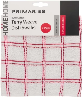 Primaries Terry Weave Dish Swab Wet and Dry Cotton Cleaning Cloth