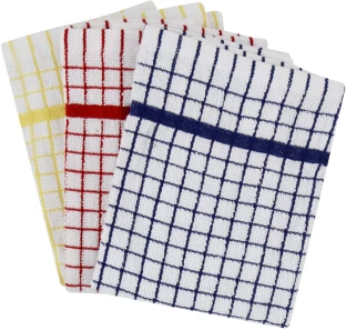 Goldenmarc Check Terry Dish Wet and Dry Cotton Cleaning Cloth