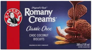Bakers Romany Creams Classic Choc Coconut Cream Filled Biscuit