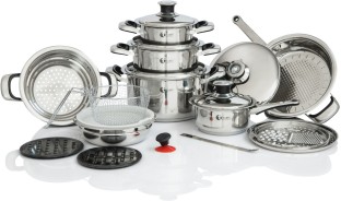Tissolli 21-Piece | Crown Stainless Steel Stainless Steel Cookware Set