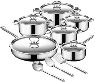 15 Piece Pots CDH-201 Stainless Steel Cookware Set