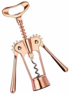 Takme Home Gold Corkscrew Wine Bottle Opener Gold Stainless Steel Double Lever Corkscrew