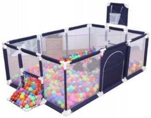 LALA Safety Play Pen with Balls-Blue Safety Pen Crib Toy and Play Gym