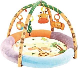 TLM Baby Play Mat & Activity Gym – Soft Padded Mat, Hanging Toys, Developmental Arch Any Crib Toy and Play Gym