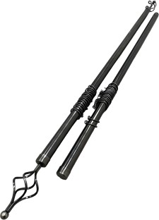 SMTE - Expandable Curtain Double Rod with Twisted Cage Finial Room Darkening (30 cm x 4 m) Polyester Curtain