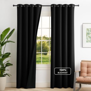 JES 100% Blackout Curtains Blackout (52 cm x 84 cm) Polyester Curtain