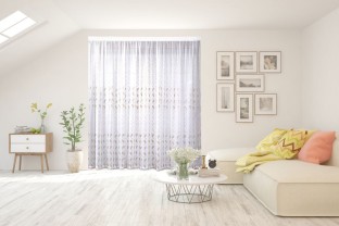 PAK 5m Linen Embroidered Voile Transparent (500 cm x 230 cm) Linen Blend Curtain