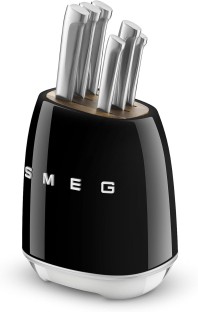 Smeg Knife Block Black Disposable Stainless Steel Cutlery Set