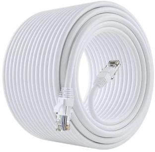 TGT- RJ-45 To RJ-45 50 m Cat-6E 50m High Speed 1000Mbps Ethernet Lan Cable- White