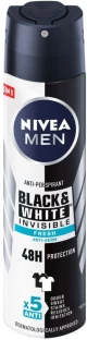 Nivea Antiperspirant Black & White Invisible Fresh Deodorant Spray  -  For Men