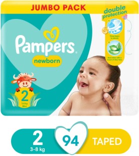 Pampers Active Jumbo Tape Diapers - 0