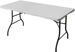 ZA Foldind table white White folding table Plastic Corner Table (Finish Colour - white, Pre-assembled) Plastic Dining Table