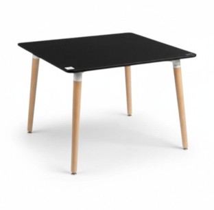 SMTE S-124T Ergonomic 4-Seater Dining Table - Sleek Black MDF Finish Engineered Wood Dining Table