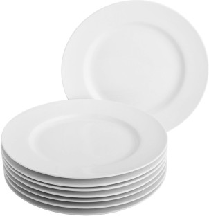 Crockery Centre Pack of 24 Porcelain Dinner Plate 26.5cm White Basics -24pc Dinner Set