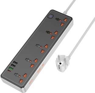 MK AC13 Talento, 2500W power strip with 5 × AC sockets, single Type-C and 3 × USB-A outputs, US plug, 1.5m cable 12 A D Socket