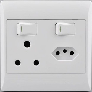 Electricmate Socket 16A + Euro 4X4 White 16 A M Socket