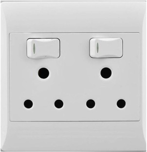 Electricmate Socket 16A 4X4 Double White 16 A M Socket