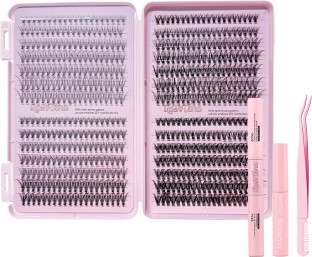 Nailtion Lash Extension Cluster Kit - 482 Pcs With Bond, Seal, Remover & Tweezers - Four Style 420Pcs - Women, Unisex, Girls 10 g