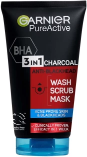 Garnier 3-In-1 Charcoal, Anti Blackhead Face Wash