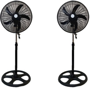 Lexuco 18'' Adjustable Pedestal Floor Fan set of 2 B 300 mm Pedestal Fan