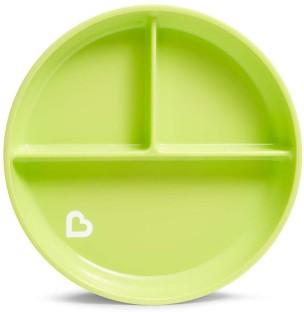 Munchkin Stay Put™ Suction Plate - Green  - Plastic BPA Free