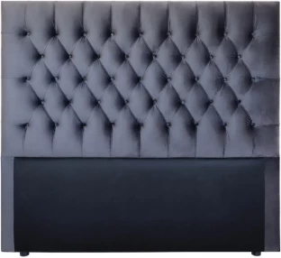 I&S Nto Queen Headboard - Diamond button - No wing - Dark Grey - Bed Frame