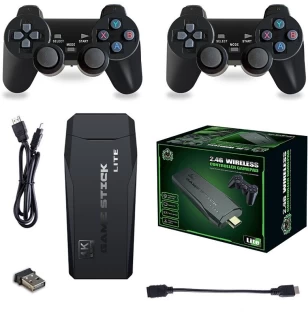 Finevr 2025 Upgrade Retro Game Console Stick, Wireless Retro Gaming Console, 21700+ Nostalgia Retro Video Games 128 GB